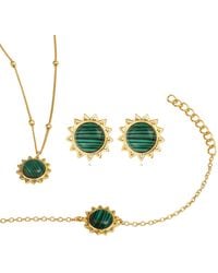 Lila Rasa - Malachite May Birthstone Harmonize Energy & Radiate Well-Being. Jewellery Set Necklace, Earrings & Bracelet - Lyst