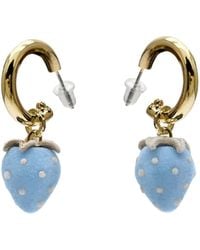 Farra - Plush Strawberry Dangle Playful Earrings - Lyst