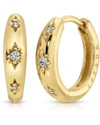 Leeada Jewelry - Stevie Stars Mini Hoop - Lyst