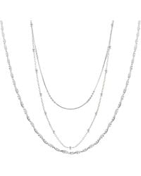 Spero London - Twisted & Beaded Chains Sterling Layering Necklace Set - Lyst