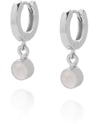 Nellou Jewellery - Gem Hoop March Birthstone Earrings Sterling - Lyst