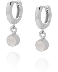 Nellou Jewellery - Gem Hoop March Birthstone Earrings Sterling - Lyst