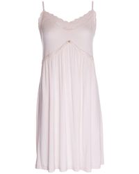 Pretty You London - Bamboo Lace Chemise Nightdress In Powder Puff - Lyst