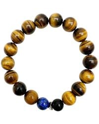 Farra - Tiger-Eye With Lapis Bracelet - Lyst