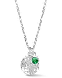 Dower & Hall - Hammered Disc & Garnet Array Pendant - Lyst