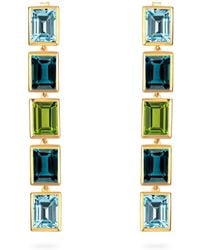 Augustine Jewels - Topaz Peridot Long Drop Earrings - Lyst