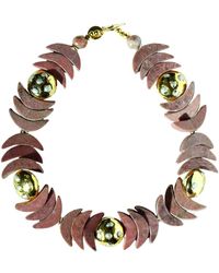 Edgar Navarro Jewelry - Edgar Navarro Moon Phases Necklace With Jasper And-Plated Pearl Encrusted Beads - Lyst
