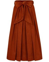 Emily and Fin Jemima Rust Needlecord Skirt - Brown