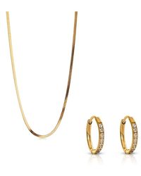 Evie Jewelry - Sidewalk Necklace + Transition Sleeper Huggie Hoop Earrings - Lyst