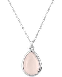 LÁTELITA London - Pisa Mini Teardrop Necklace Silver Rose Quartz - Lyst
