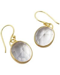 Harfi - Plated Topaz April Birthstone Crystal Wire Drop Earrings - Lyst