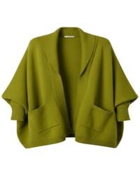 Saachi - Open Front Oversized Lime Cardigan Sweater - Lyst