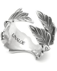 Unaloe - Adjustable Sterling Leaf Ring For – Open Band, Nature Inspired Statement Ring, Handmade Fine Jewelry Gift - Lyst
