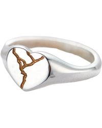Posh Totty Designs - Sterling Silver Heart Kintsugi Signet Ring - Lyst