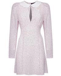 SVETA Milano - Seattle Polka-Dot Silk Dress With Embroidered Collar - Lyst