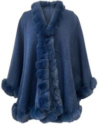 Saachi - Faux Fur Cape Dark Kimono - Lyst