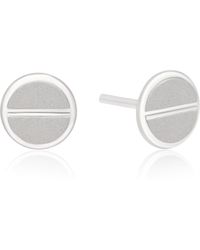 The Jewelz - Modern Minimalist Sandblast Split-Disc Studs - Lyst