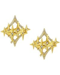 Retro Chic - Golden Starry Earrings - Lyst