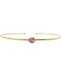Harfi - Plated Minimalist Ruby July Birthstone Bangle - Lyst