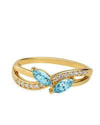 Belinda Jewelz - Aquamarine Marquise Bypass Birthstone Ring - Lyst