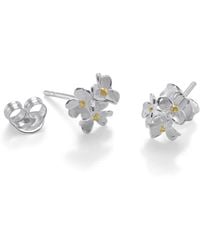 Isla Silver - Dainty Flowers Stud Earrings - Lyst