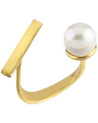 LINYA JEWELLERY - Pearl Ribbon Adjustable Ring - Lyst