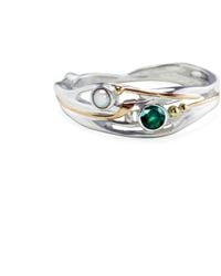 Isla Silver - Sterling Pearl & Emerald Ring - Lyst