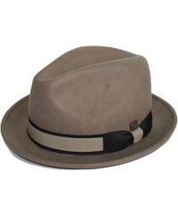 Dasmarca Hats - Neutrals Robin Khaki Wool Felt Two Tone Trilby Fedora Hat - Lyst