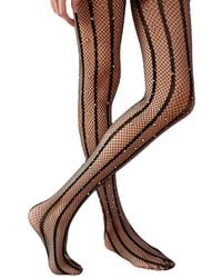 HIGH HEEL JUNGLE by KATHRYN EISMAN - Strobed Glitter Fishnet Tights - Lyst