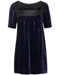 Conquista - Short Sleeve Empire Line Silk Rayon Velvet Dress - Lyst
