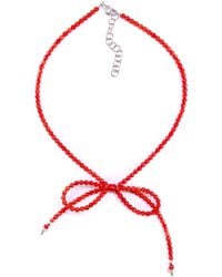 Mineralgems•Studio - Coral Bow Necklace - Lyst