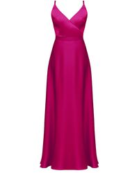 UNDRESS - ' / Freya Fuchsia Satin Long Evening Dress - Lyst