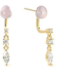 Freqnc Atelier - Serpent Earrings Rose Quartz Ear Jackets - Lyst