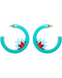 Gissa Bicalho - Handmade Acrylic Earring Hoops Kuntur & Turquoise Green - Lyst