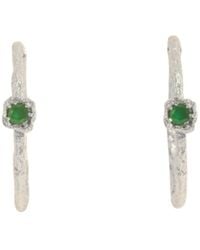 Claire Hill Designs - Chalcedony Lichen Branch Large Hoops - Lyst