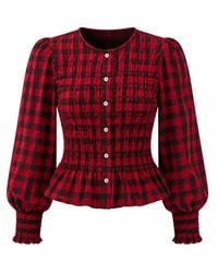 Rose & Nancy - Mary Cotton Check Smocked Shirt - Lyst