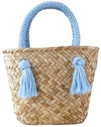 LIKHÂ - Powder Blue Small Classic Tote Bag With Braided Handles - Lyst