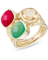 Auree - Brooklyn Triple Gemstone Vermeil Ring - Lyst