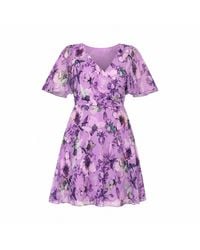 Girl In Mind - Kristie Floral Print V-Neck Mini Dress - Lyst