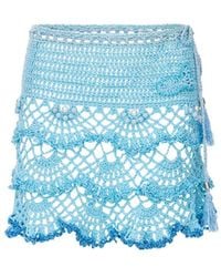 Andreeva - Aqua Marine Handmade Mini Crochet Skirt - Lyst