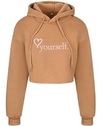 Rejected Hearts Club - Love Yourself Crop Hoodie Khaki - Lyst