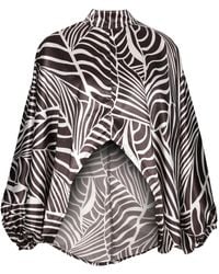 Lioness by Tf - Cream Palm Leaves Tunic - Lyst