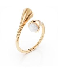 Linda Fiore - Bella Vermeil Ring With Cultured Freshwater Pearls - Lyst