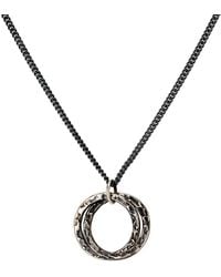 Posh Totty Designs - Oxidised Sterling Silver Textured Interlinking Hoops Necklace - Lyst