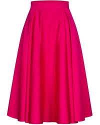 Marianna Déri - Pleated Cotton Sateen Skirt - Lyst