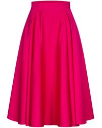 Marianna Déri - Pleated Cotton Sateen Skirt - Lyst