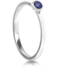 The Jewellery Store London - September Birthstone Stackable Ring With Sapphire - Lyst