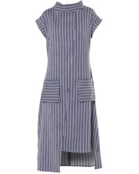 Metamorph - Midi Striped Denim Dress - Lyst