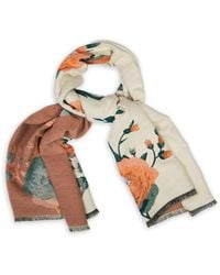 Saachi - Marigold Bloom Reversible Ivory Scarf - Lyst