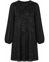 Yumi' - Velvet Sequin Tunic With Long Pleated Sleeves - Lyst